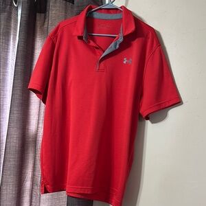 Under Armour Red Polo Shirt Classic Design